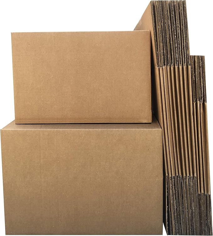 Amazon Basics Moving Boxes Kit, Small and Medium Cardboard Box Combo, 15 Pack - Image 3