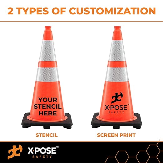 Xpose Safety 28 Inch Orange Traffic Cones Heavy Duty 10lb - Image 2