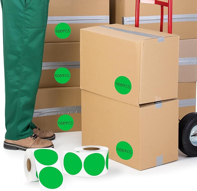 2 Inch Green Circle Stickers 500 Pcs, Permanent Color Coding Dots - Image 4
