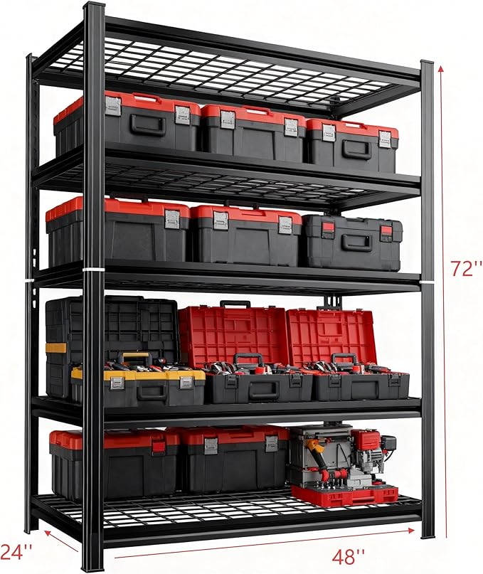 48''W Wire Garage Metal Shelving, 3020 Lbs Heavy-Duty Garage Storage Shelves - Image 3