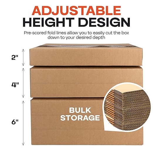 Multi-Depth Corrugated Shipping Boxes, Storage & Small Business Packaging - Image 4