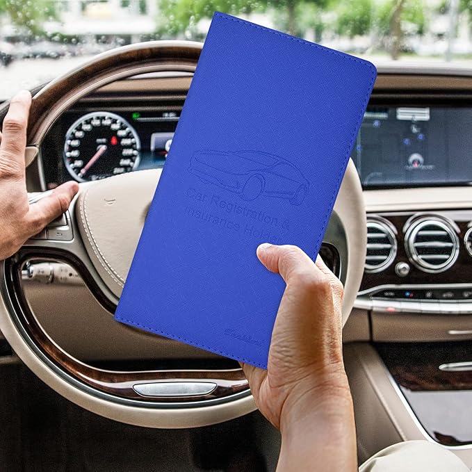 Car Insurance and Registration Holder, 9.5 x 5 Inch PU Leather Vehicle Glove - Image 6