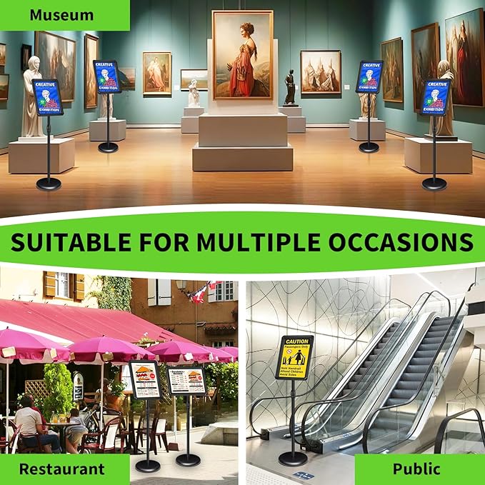 Adjustable Pedestal Sign Holder Stand 11x17Inch, Floor Standing Poster Sign - Image 9