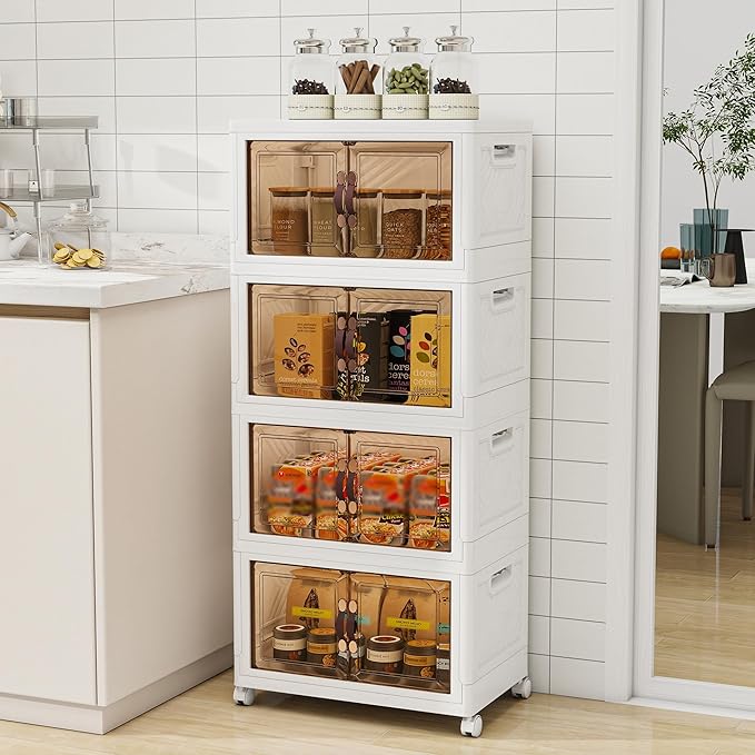 Storage Bins with 2 Lids and Wheels, 270QT-45QT*6Tier Collapsible Bathroom - Image 5