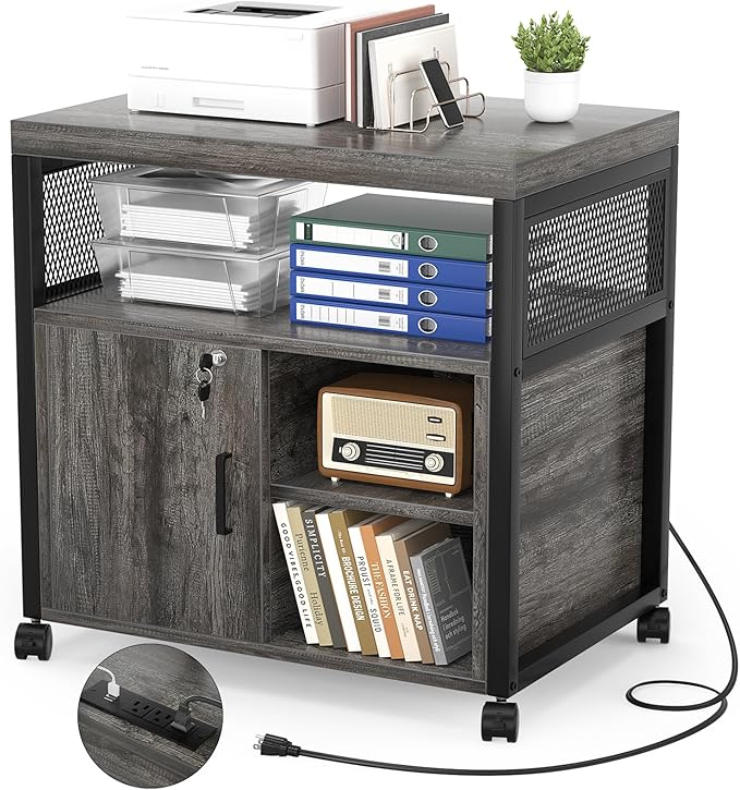 Unikito Rolling File Cabinet Lateral Office Filing Cabinets by Unikito