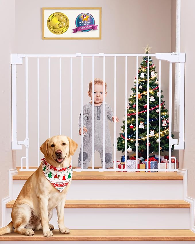 Cumbor 29.2–43" Baby Gate for Stairs, Wall-Mounted, Expandable No Bottom Bar by Cumbor