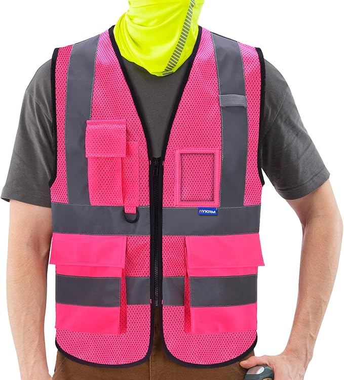 A-SAFETY High Visibility Mesh Safety Reflective Vest by A-SAFETY