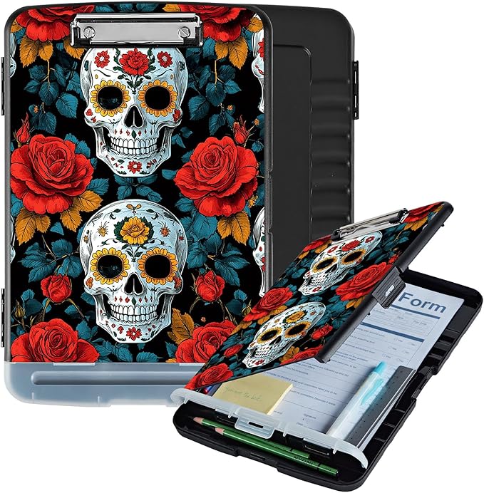 Clipboard with Storage Box & Pen Holder, Heavy Duty Clip Boards 8.5x11 by Unknown
