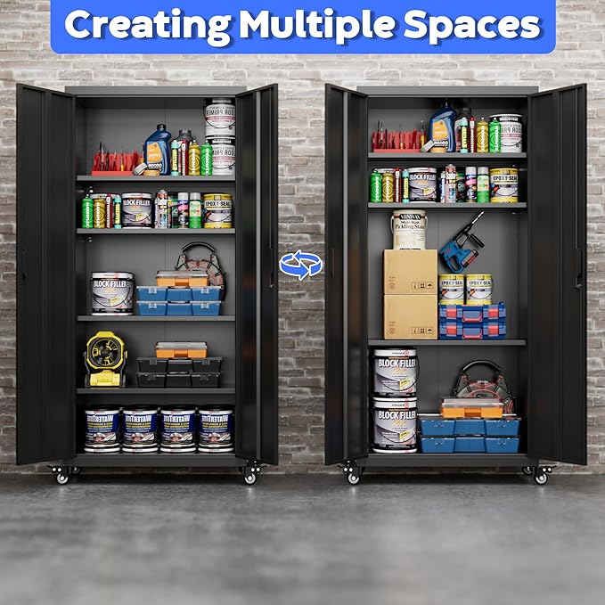 73" H×31.57" W×15.71" D Garage Storage Cabinet - Image 6