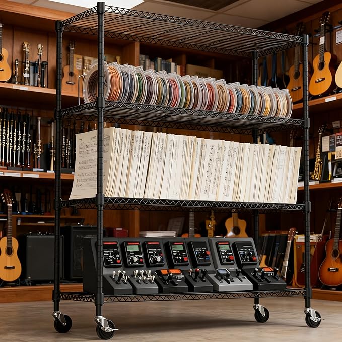 4 Tiers Shelf 1400 lbs Steel Storage Shelving Utility Shelving Unit Steel - Image 5