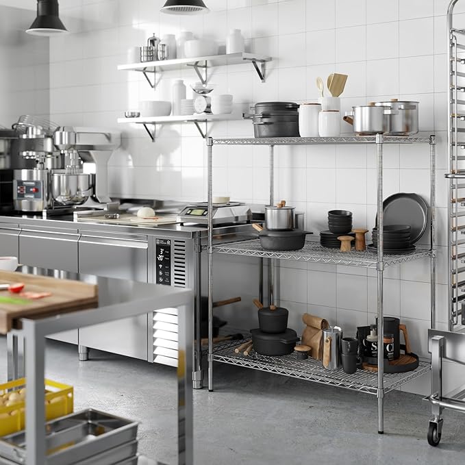 24" Deep x 42" Wide x 54" Height Wire Shelving Kit | 3-Tier | NSF Commercial - Image 7
