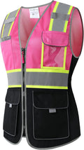Safety Vest for women, Hi vis Reflective Lady Work vest by HoliSecure