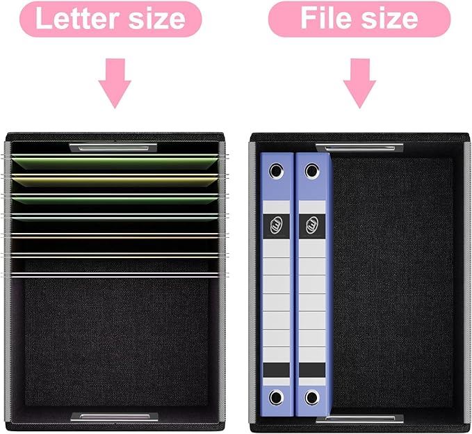 Huolewa Portable Leather File Organizer Storage Boxes, Collapsible File Folder - Image 5