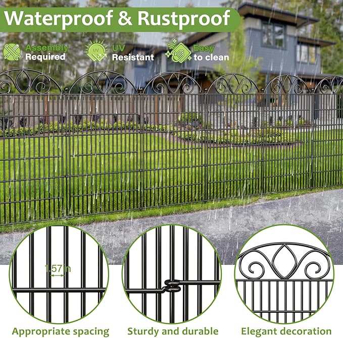 10 Panels No Dig Tall Garden Fence - Image 3