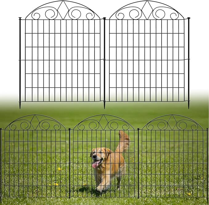 SUNLAX 10 Panels Garden Fence 24ft x 32in Fencing Tall by SUNLAX
