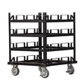 Trafford Industrial Stanchion Post Cart, 12 Posts, Horizontal Padded Storage by Crowd+Control+Warehouse