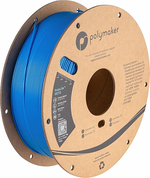 Polymaker PolyLite 3D Printer PETG Filament Electric Blue 1.75mm 1kg, Legacy by Polymaker