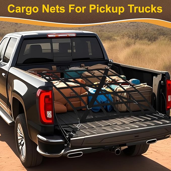 Cargo Net for Pickup Truck Bed, Heavy Duty 1100 lbs Capacity, Adjustable Cam - Image 3