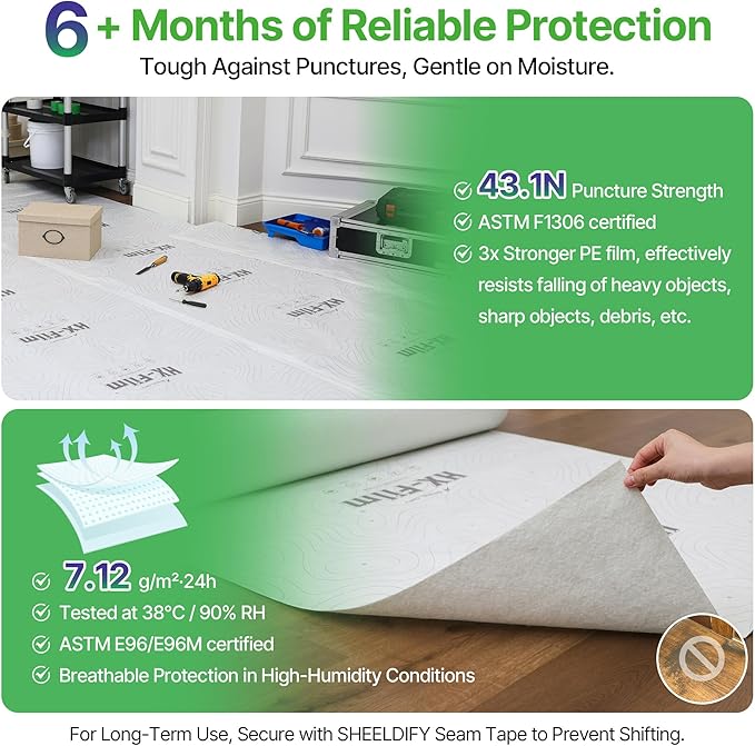 39" x50' Heavy-Duty Floor Protection | Construction Grade Carpet Protector | - Image 3