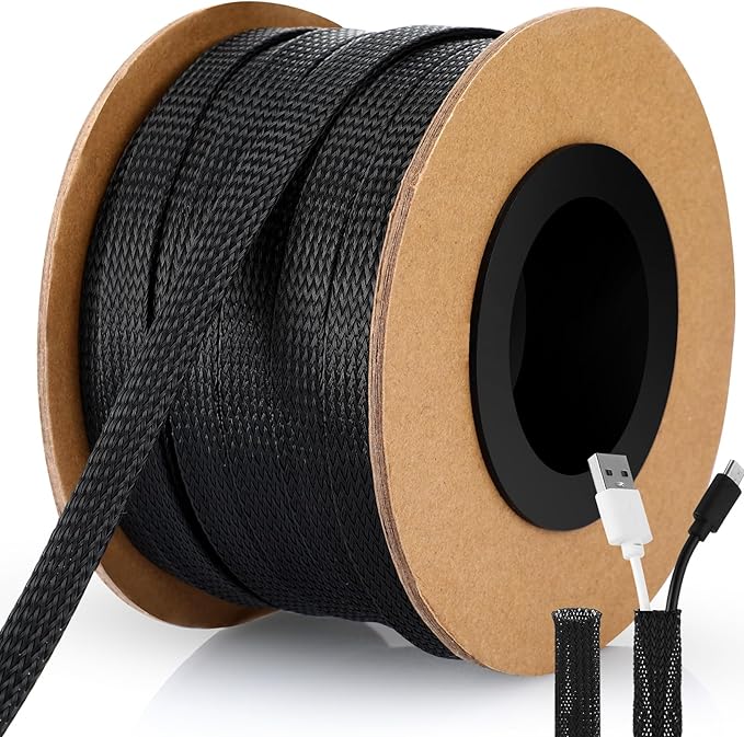 Pangda 300 Feet 1 Inch Wire Loom Pet Expandable Braided Sleeving Braided Sleeve by Pangda