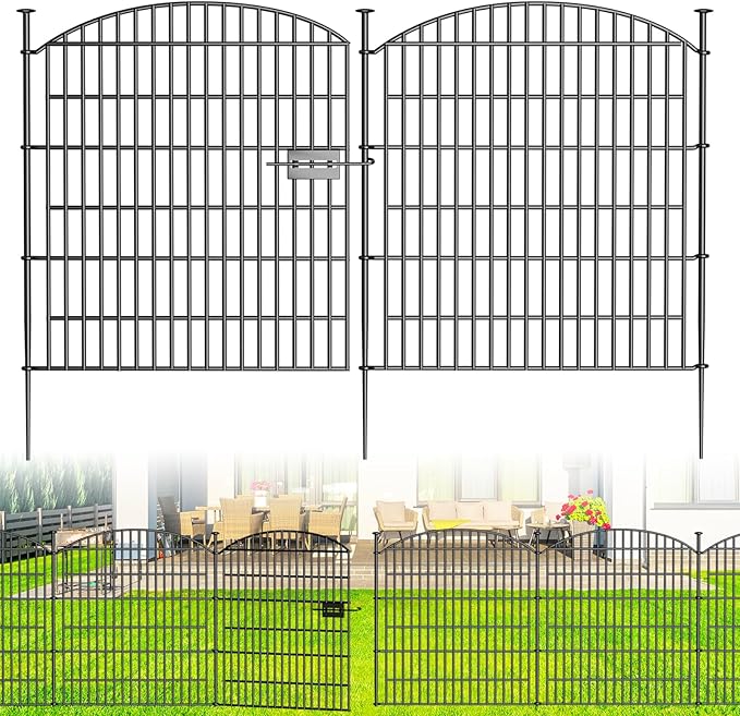 10 Panels Decorative Garden Fence - 32 in x 23.6 ft No Dig Dog Fence Outdoor - Image 8
