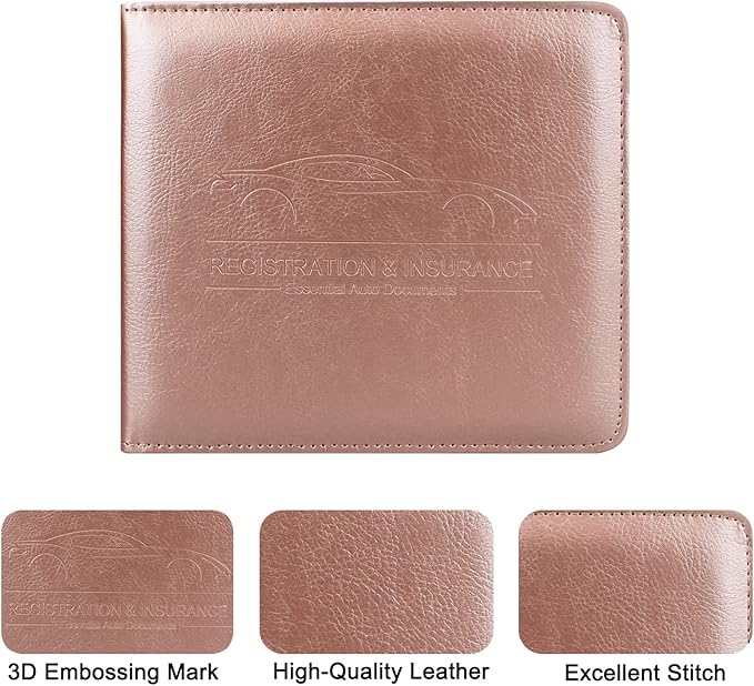 Car Registration and Insurance Holder, Leather Registration and Insurance Card - Image 5