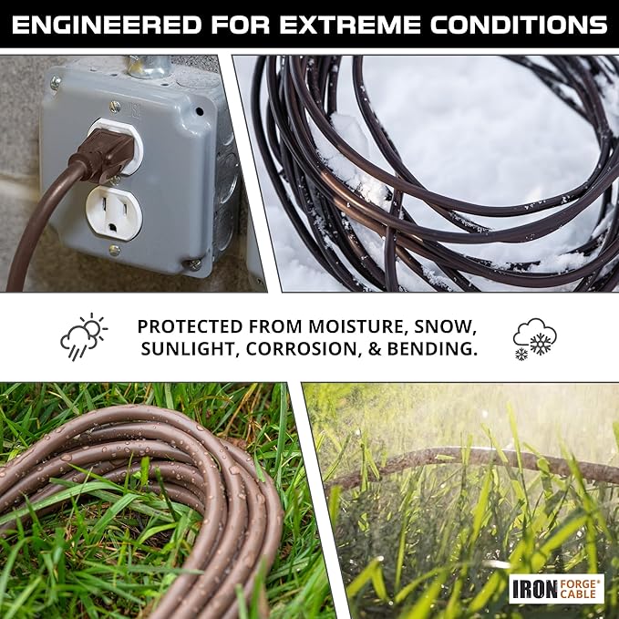 Iron Forge Cable Outdoor Brown Extension Cord 10 ft - Image 7
