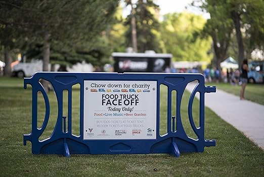 Billboard Barricade 42x96 Plastic Pedestrian Barricade- Blue - Image 3