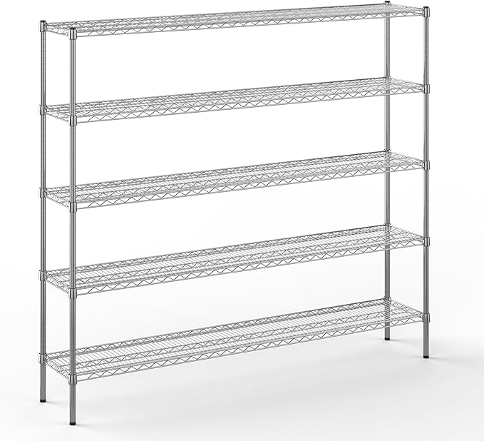 14" Deep x 72" Wide x 64" Height Wire Shelving Kit | 5-Tier | NSF Commercial by Regal+Altair