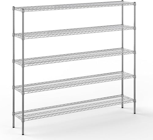 14" Deep x 72" Wide x 64" Height Wire Shelving Kit | 5-Tier | NSF Commercial by Regal+Altair