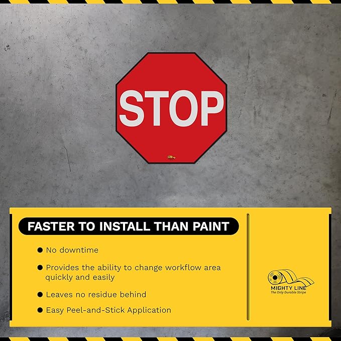 Mighty Line Stop Floor Sign Sticker - Image 4