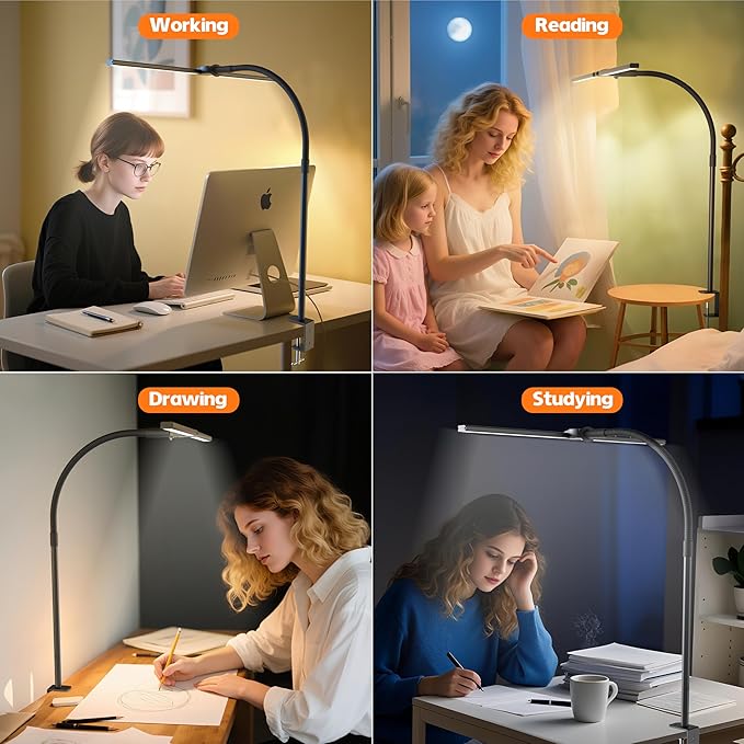 Desk Lamp Home Office, 15W Dual Screen Monitor Light - Image 6