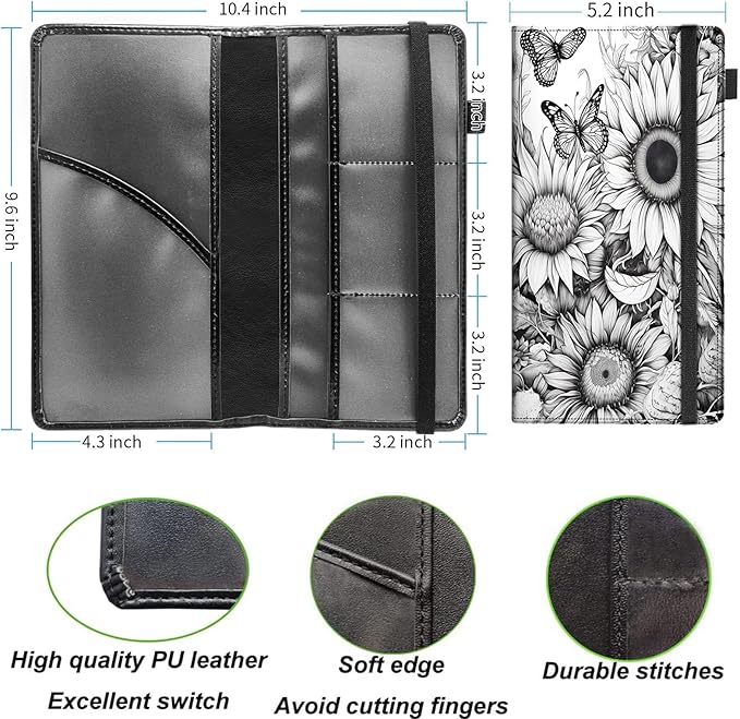 Car Registration and Insurance Holder, Leather Vehicle Glove Box Organizer - Image 4