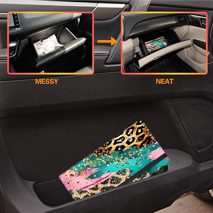 Car Registration and Insurance Holder, Leather Vehicle Glove Box Organizer - Image 6