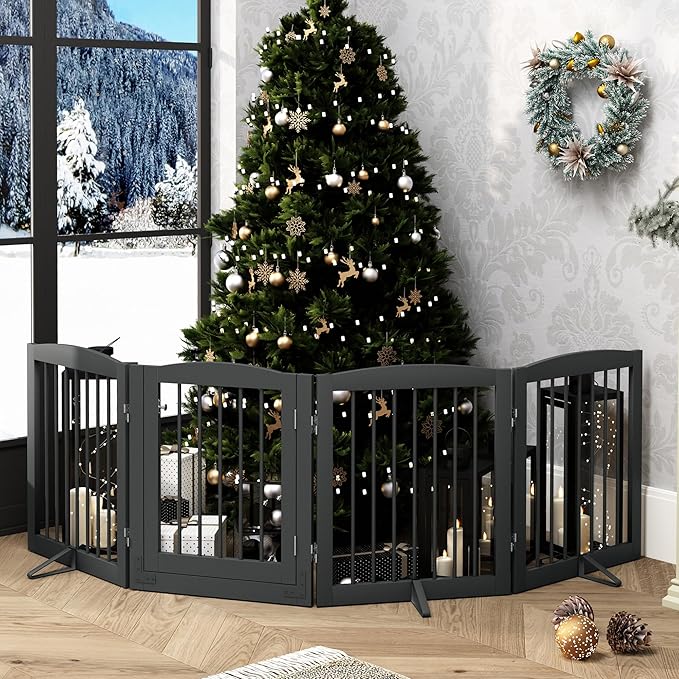 Freestanding Dog Gate with Door, Pet Gate - Image 7