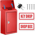 Metal Mount Wall Donation Box Key Lock Money Cash Drop Box by Yaocom