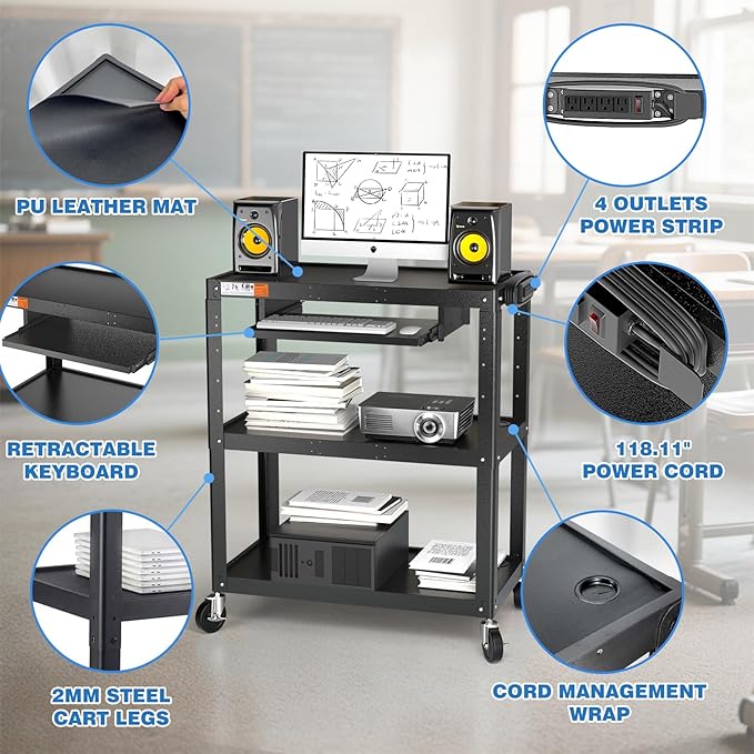 Extra Large Rolling Computer Cart - Image 5