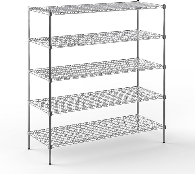 24" Deep x 60" Wide x 64" Height Wire Shelving Kit | 5-Tier | NSF Commercial by Regal+Altair