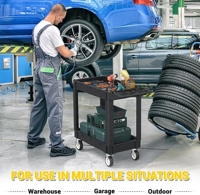 Heavy Service Utility Cart on Wheels, Tool Cart on Wheels, Service Cart - Image 7