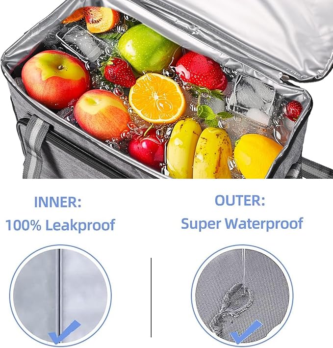 iknoe Large Cooler Bag Collapsible, 24L Insulated Bags, Leakproof Lunch Cooler - Image 4