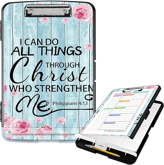 Clipboard with Storage High Capacity Plastic Nursing Clipboards with Pen Holder by Unknown