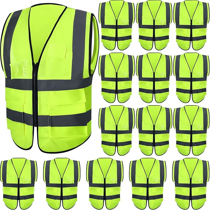 JaGely 15 Pack Reflective Safety Vests by JaGely