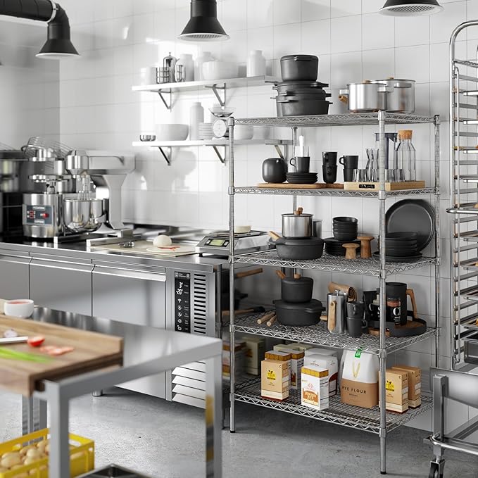 24" Deep x 36" Wide x 64" Height Wire Shelving Kit | 5-Tier | NSF Commercial - Image 6
