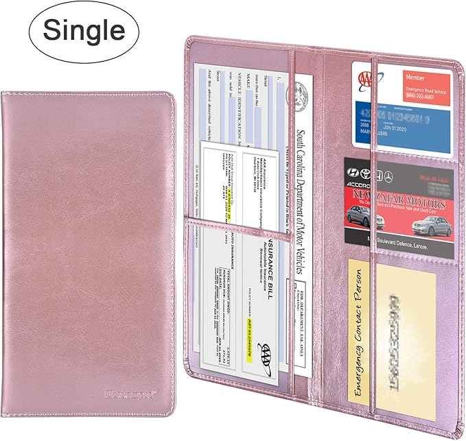 Wisdompro Car Document Holder Organiser, PU Leather Vehicle Insurance and - Image 9