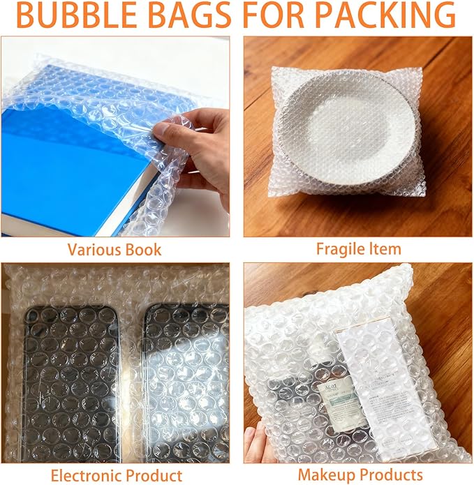 Cheardia 40 Pack Bubble Out Bags, Double Walled Clear Bubble Pouches Wrap Bag - Image 6