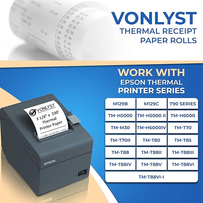 3 1/8 x 230 Thermal Paper Receipt Roll - Image 2