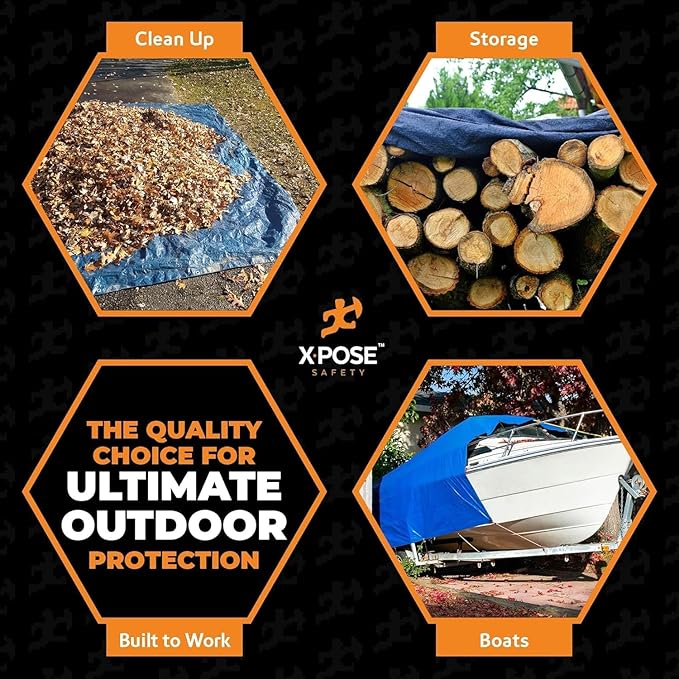 Heavy Blue & Brown Tarp 30' x 50'- Bulk Full Pallet Weatherproof, Wind & Sun - Image 7