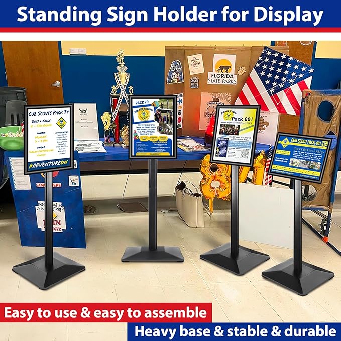 Pedestal Sign holder Stand 8.5x11inch Adjustable Standing Floor Sign Stand - Image 8