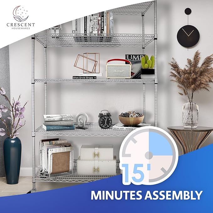 4000 LBS Heavy Duty Metal Shelving Unit – 36x18x76 NSF 5-Tier Wire Rack - Image 10