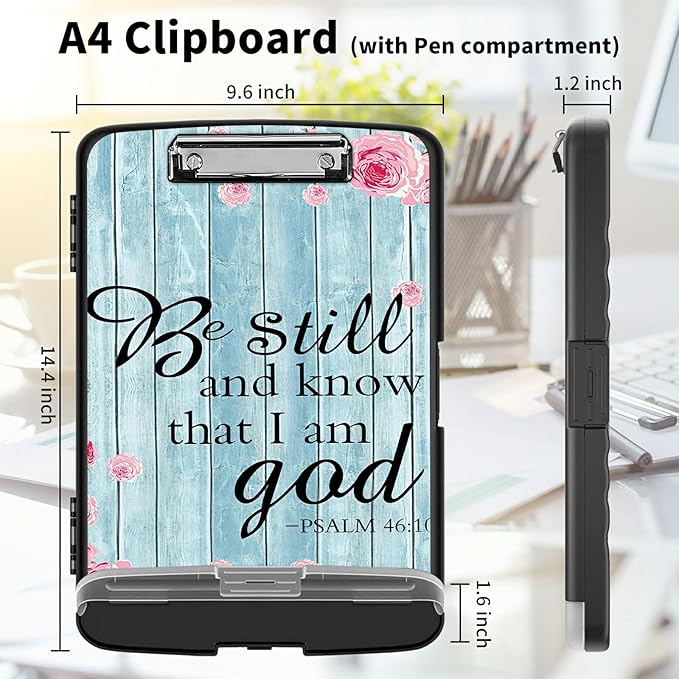 Clipboard with Storage High Capacity Plastic Nursing Clipboards with Pen Holder - Image 2